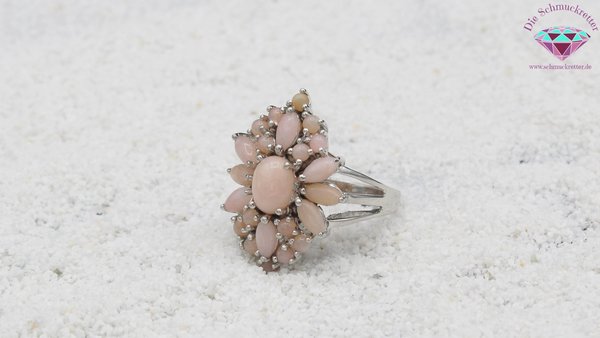 925 Silber Ring mit rosa Andenopal, Größe 60