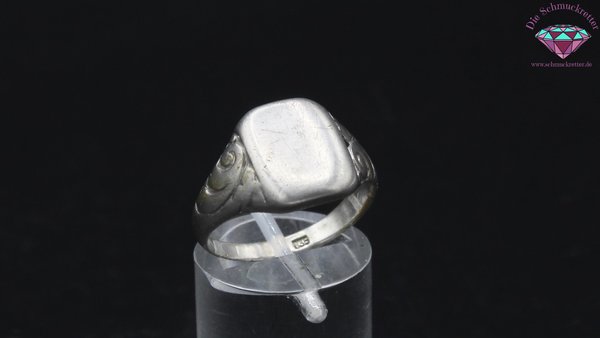 835 Silber Monogramm Jugendstil Ring, Gr. 59 - ungraviert
