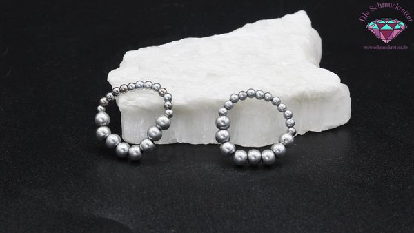Zwei Perlenringe (Metall), dehnbar