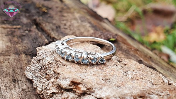Juwelo: 925 Silber Ring mit Aquamarin, Gr. 57